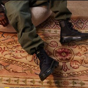 Dr Martens Tarik Zip Poly Leather  Utility Boots Size 10 Men  Black. NWOT